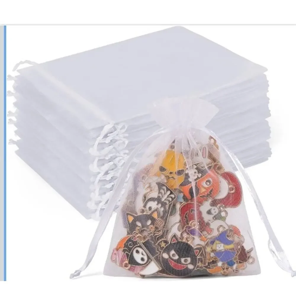 100 Organza Wedding Party Favor Gift Candy Sheer Bags Jewelry Pouch White